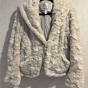 “Tiny Editions for Anthropologie" faux-fur hooded jacket XS